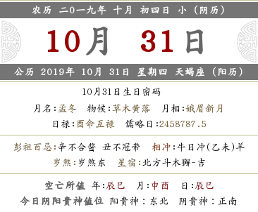 2019年陰歷十月初四是幾月幾號？(圖文)