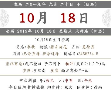 2019年農歷九月二十是好日子嗎？(圖文)