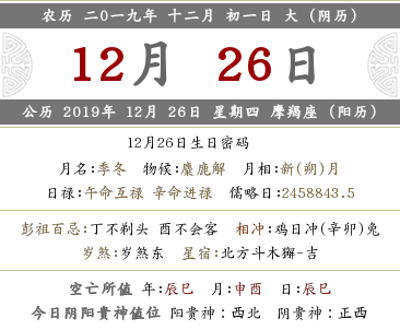 2019年農歷十二月初一喜神方位在哪？(圖文)