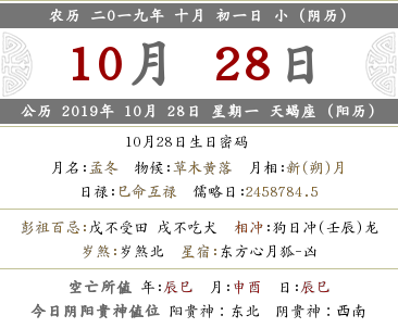 2019年農(nóng)歷十月初一日是陽歷的幾月幾號？(圖文)