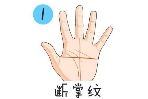 男性雙手斷掌紋面相分析