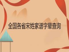 全國各省宋姓家譜字輩查詢