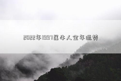 2022年1997屬牛人全年運勢