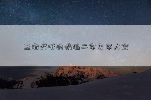 王者好聽的情侶二字名字大全