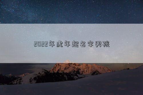 2022年虎年起名字男孩