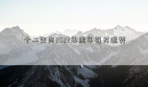 十二生肖2022年虎年每月運勢