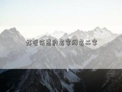 好聽傷感的名字網(wǎng)名二字