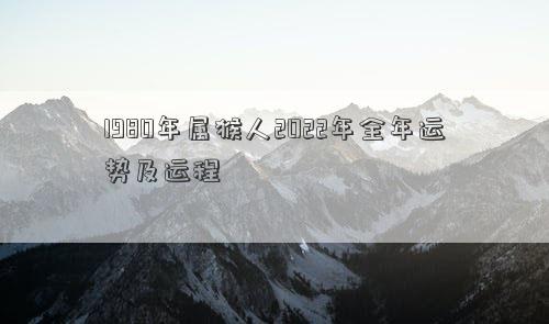 1980年屬猴人2022年全年運勢及運程