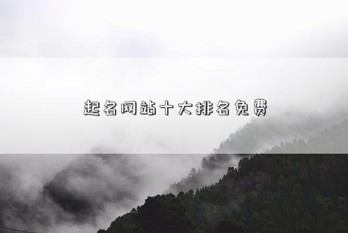 起名網站十大排名免費