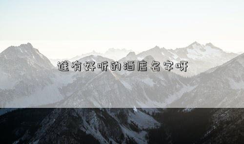誰(shuí)有好聽的酒店名字呀