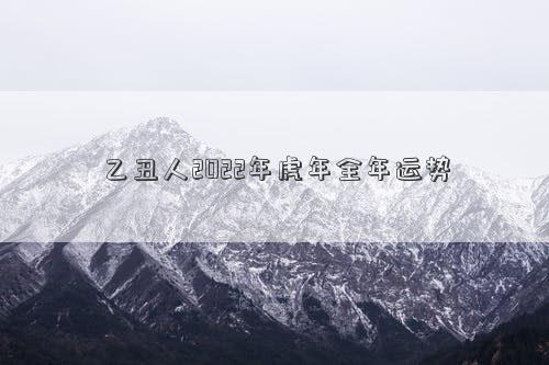 乙丑人2022年虎年全年運勢