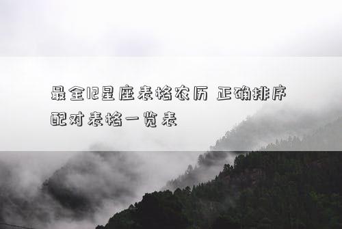 最全12星座表格農(nóng)歷 正確排序 配對表格一覽表