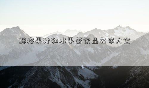 鮮榨果汁和水果茶飲品名字大全
