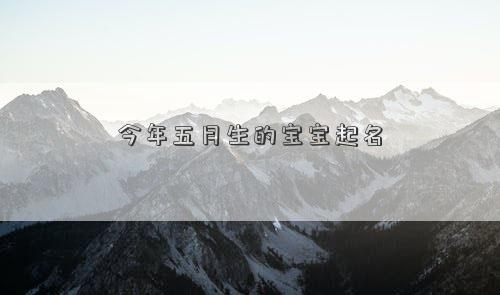今年五月生的寶寶起名