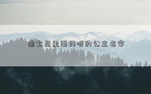 迪士尼里面好聽的公主名字