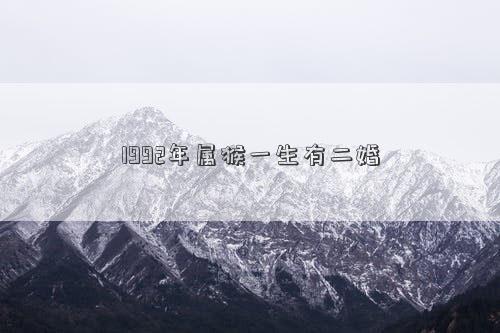 1992年屬猴一生有二婚