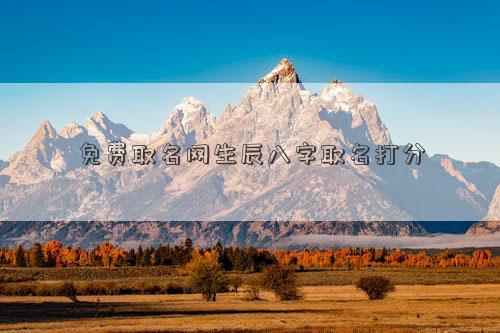 免費取名網生辰八字取名打分