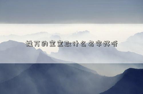 姓萬的寶寶取什么名字好聽