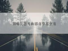 好聽又霸氣的群名字英文名