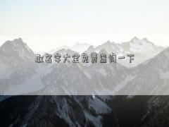 取名字大全免費(fèi)查詢一下